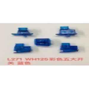 BOTON GY6-125 TRANSPARENTE AZUL JUEGO (5PCS)