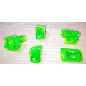 BOTON GY6-125 TRANSPARENTE VERDE JUEGO (5PCS)