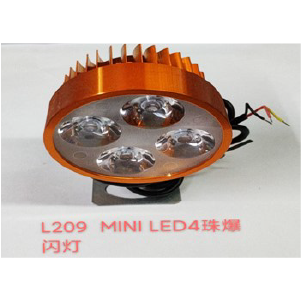 LUCES LED L1129 ALUM. REDONDO PEQUEÑO 4LED CON FLASH NARANJA