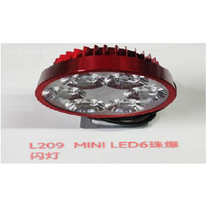 LUCES LED L1129 ALUM. REDONDO PEQUEÑO 6LED CON FLASH ROJO