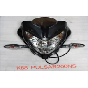 MASCARILLA CON FARO BAJAJ PULSAR200NS CON GUIA NEGRO