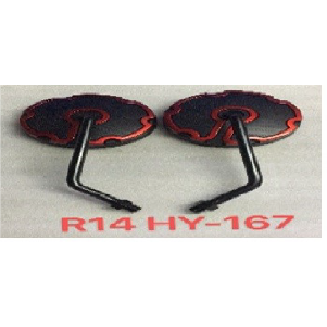 ESPEJO # 17 BRAZO HIERRO MINI REDONDO ROJO