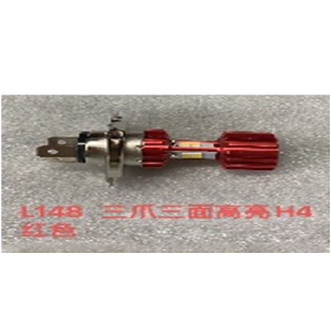 FOCO FARO #78 H4 (3PATA) LED ALUM. REDONDO 3CARA ROJO